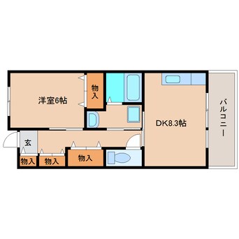 間取図 近鉄難波線・奈良線/学園前駅 徒歩8分 4階 築14年