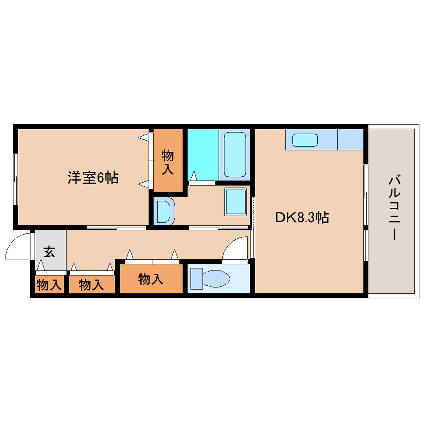 間取図 近鉄難波線・奈良線/学園前駅 徒歩8分 4階 築14年