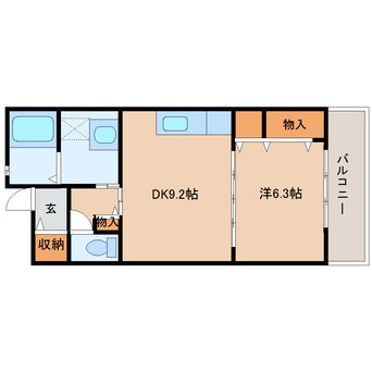 間取図 近鉄難波線・奈良線/学園前駅 徒歩8分 5階 築15年