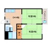 近鉄難波線・奈良線/富雄駅 徒歩5分 2階 築47年 2DKの間取り