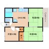 近鉄難波線・奈良線/学園前駅 徒歩12分 1階 築37年 3DKの間取り