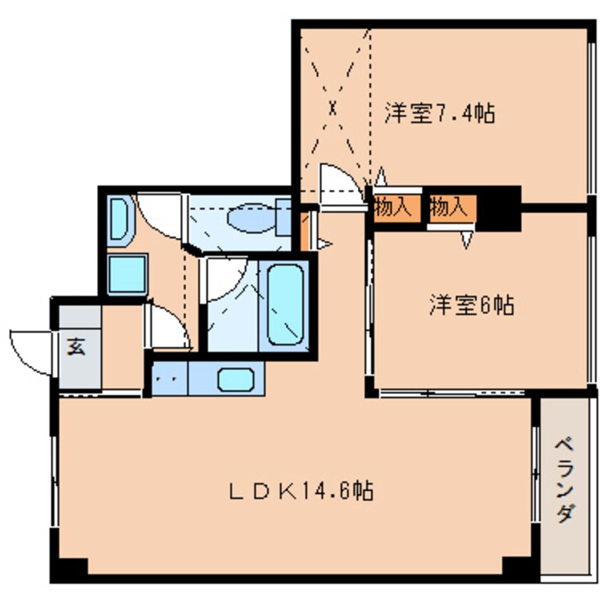 間取図 近鉄難波線・奈良線/富雄駅 徒歩2分 3階 築35年