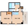 近鉄難波線・奈良線/富雄駅 徒歩2分 3階 築37年 1DKの間取り