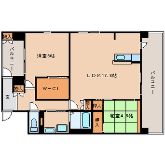 間取図 近鉄難波線・奈良線/学園前駅 徒歩8分 1階 築10年