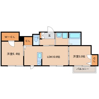 間取図 近鉄難波線・奈良線/学園前駅 徒歩20分 2階 築8年