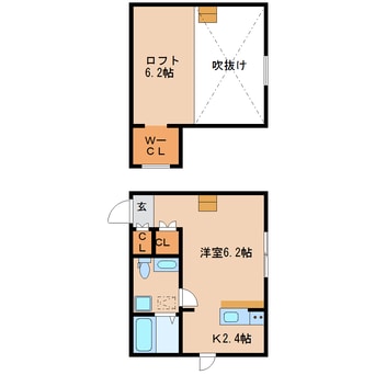 間取図 近鉄難波線・奈良線/富雄駅 徒歩9分 2階 築9年