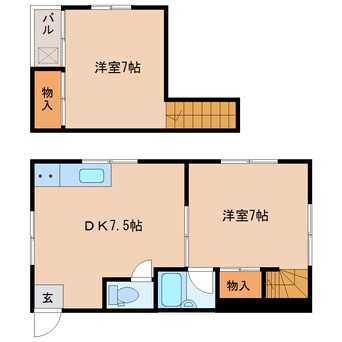 間取図 近鉄難波線・奈良線/富雄駅 徒歩6分 3階 築32年