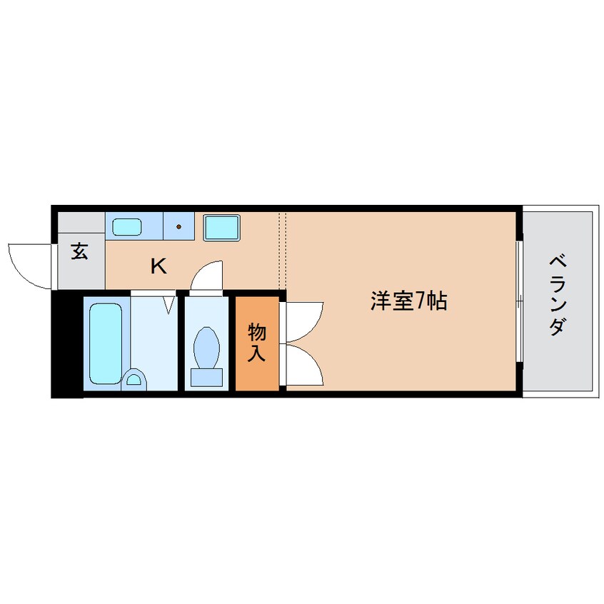 間取図 近鉄難波線・奈良線/菖蒲池駅 徒歩7分 5階 築34年