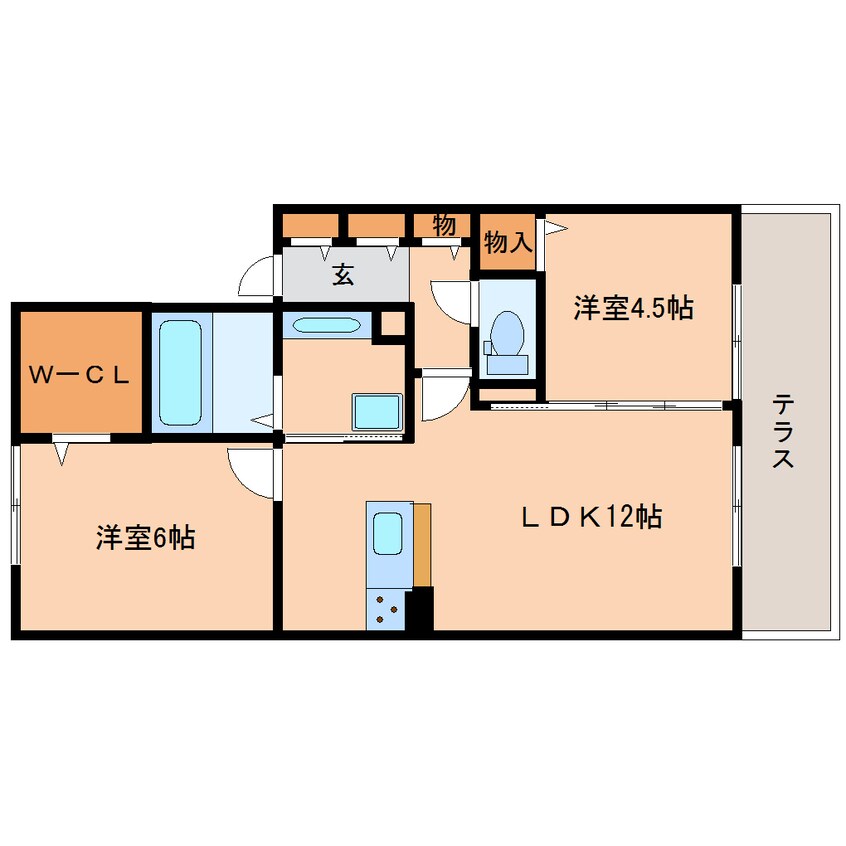 間取図 近鉄難波線・奈良線/菖蒲池駅 徒歩27分 1階 築8年