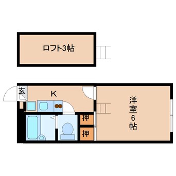 間取図 近鉄難波線・奈良線/富雄駅 徒歩10分 2階 築20年