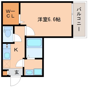 間取図 近鉄難波線・奈良線/富雄駅 徒歩6分 2階 築5年