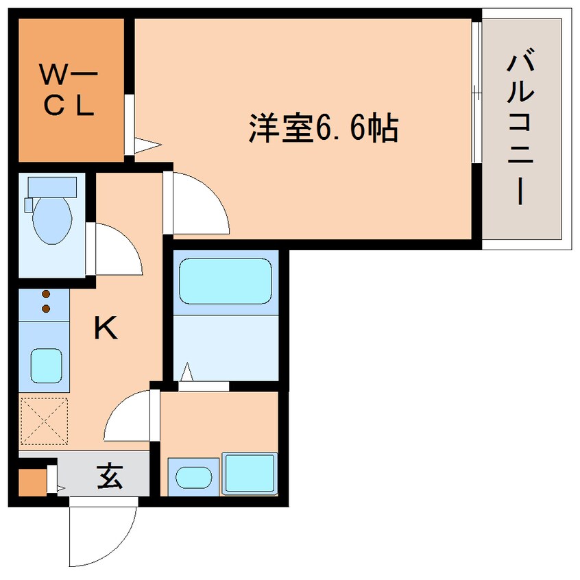 間取図 近鉄難波線・奈良線/富雄駅 徒歩6分 2階 築5年