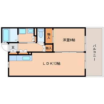 間取図 近鉄難波線・奈良線/学園前駅 徒歩8分 6階 築10年