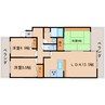 近鉄難波線・奈良線/富雄駅 徒歩5分 2階 築38年 3LDKの間取り
