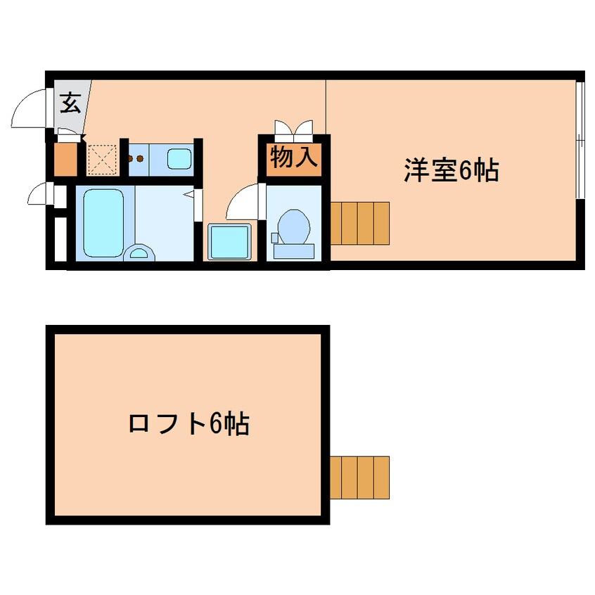 間取図 近鉄難波線・奈良線/富雄駅 徒歩20分 1階 築24年