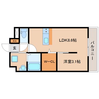 間取図 近鉄難波線・奈良線/富雄駅 徒歩3分 1階 築2年