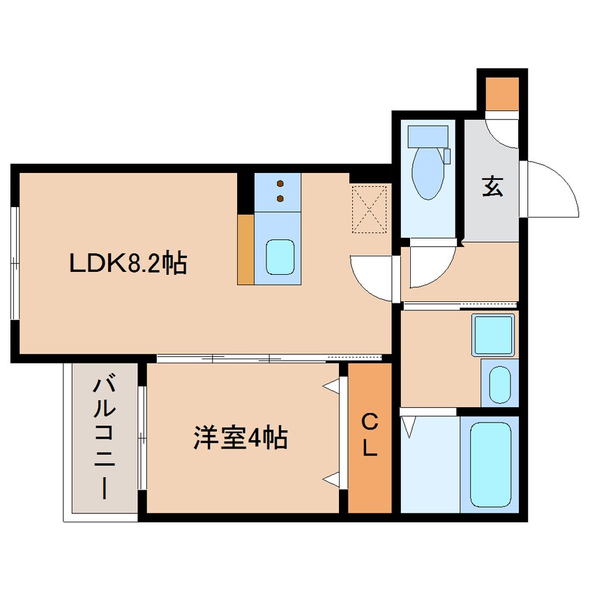 間取図 近鉄難波線・奈良線/学園前駅 徒歩8分 1階 1年未満