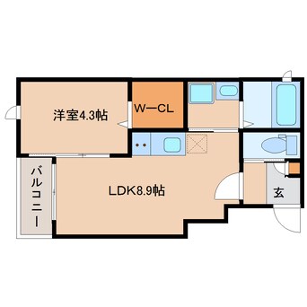 間取図 近鉄難波線・奈良線/学園前駅 徒歩8分 3階 築1年