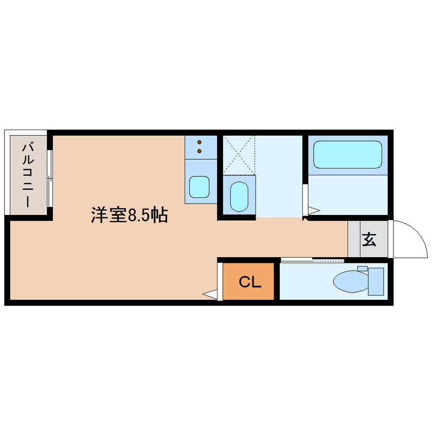 間取図 近鉄難波線・奈良線/富雄駅 徒歩3分 1階 1年未満