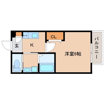 間取図 近鉄難波線・奈良線/富雄駅 徒歩3分 1階 建築中