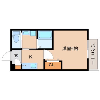 間取図 近鉄難波線・奈良線/富雄駅 徒歩3分 2階 1年未満