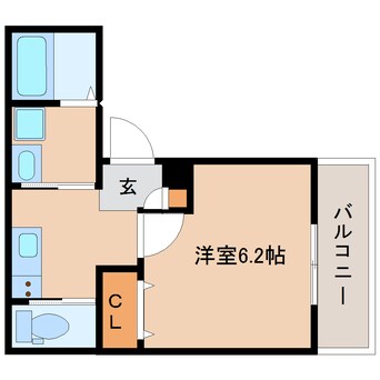 間取図 近鉄難波線・奈良線/富雄駅 徒歩3分 2階 1年未満