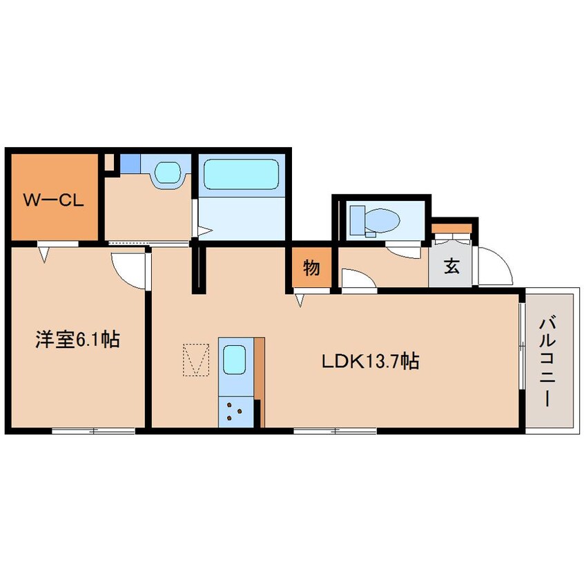 間取図 近鉄京都線/大和西大寺駅 バス12分平城中山南口下車:停歩3分 1階 1年未満