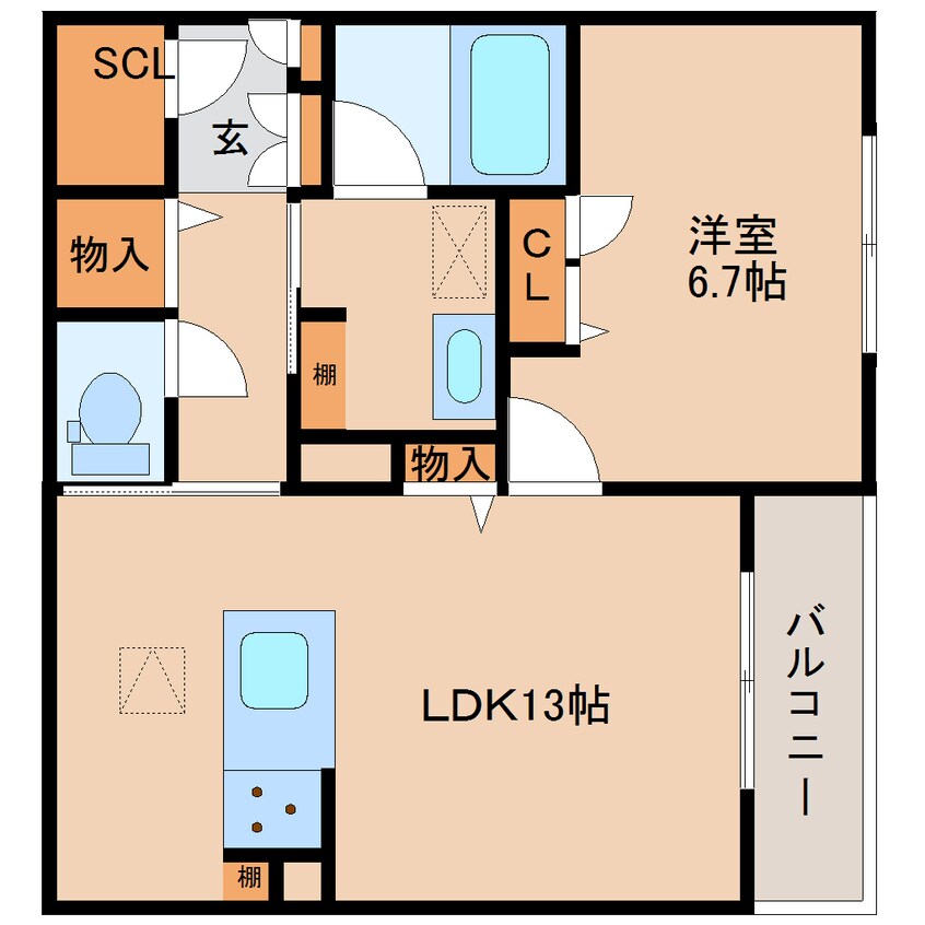 間取図 近鉄難波線・奈良線/学園前駅 徒歩6分 1階 建築中