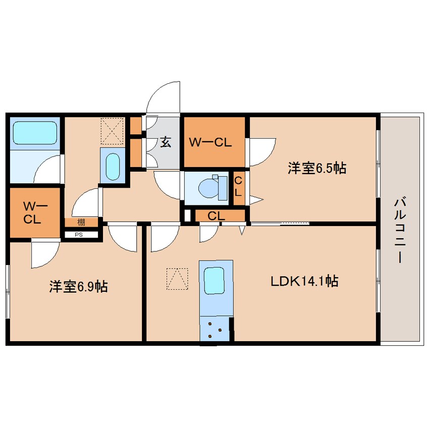 間取図 近鉄難波線・奈良線/学園前駅 徒歩6分 1階 建築中