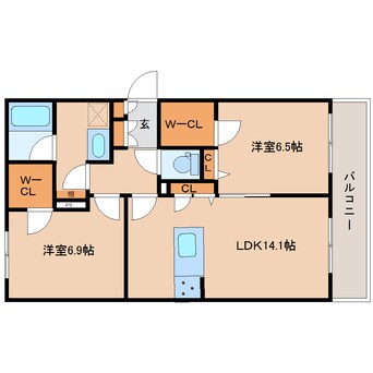 間取図 近鉄難波線・奈良線/学園前駅 徒歩6分 3階 建築中