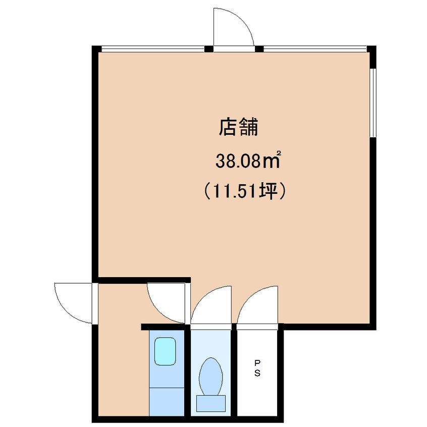 間取図 近鉄難波線・奈良線/菖蒲池駅 徒歩1分 1階 築47年