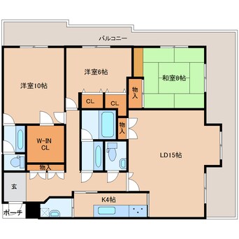 間取図 近鉄難波線・奈良線/富雄駅 徒歩24分 2階 築32年