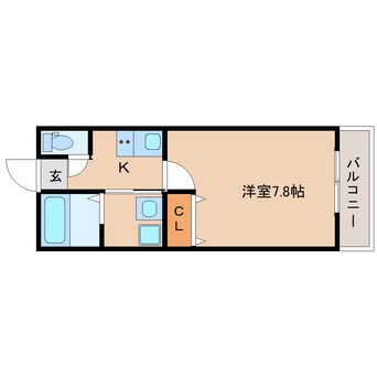 間取図 近鉄難波線・奈良線/富雄駅 徒歩3分 2階 1年未満