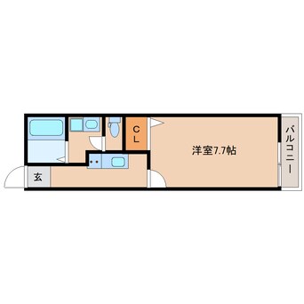 間取図 近鉄難波線・奈良線/富雄駅 徒歩3分 1階 1年未満