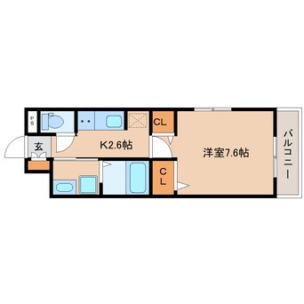 間取図 近鉄難波線・奈良線/富雄駅 徒歩20分 2階 建築中