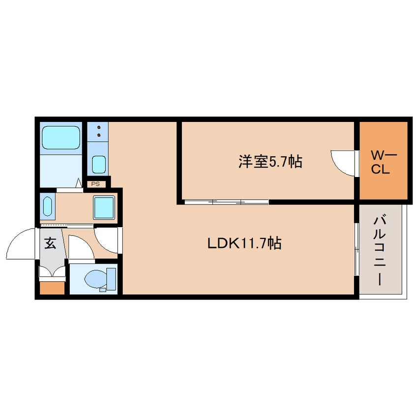 間取図 近鉄難波線・奈良線/菖蒲池駅 徒歩8分 1階 建築中
