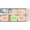 近鉄難波線・奈良線/富雄駅 徒歩18分 3階 築48年 3LDKの間取り