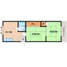 近鉄生駒線/南生駒駅 徒歩3分 1階 築41年 2DKの間取り