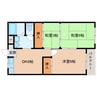 近鉄生駒線/一分駅 徒歩8分 3階 築40年 3DKの間取り
