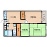 近鉄生駒線/一分駅 徒歩8分 2階 築40年 3DKの間取り