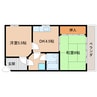 近鉄難波線・奈良線/生駒駅 徒歩5分 3階 築40年 2DKの間取り