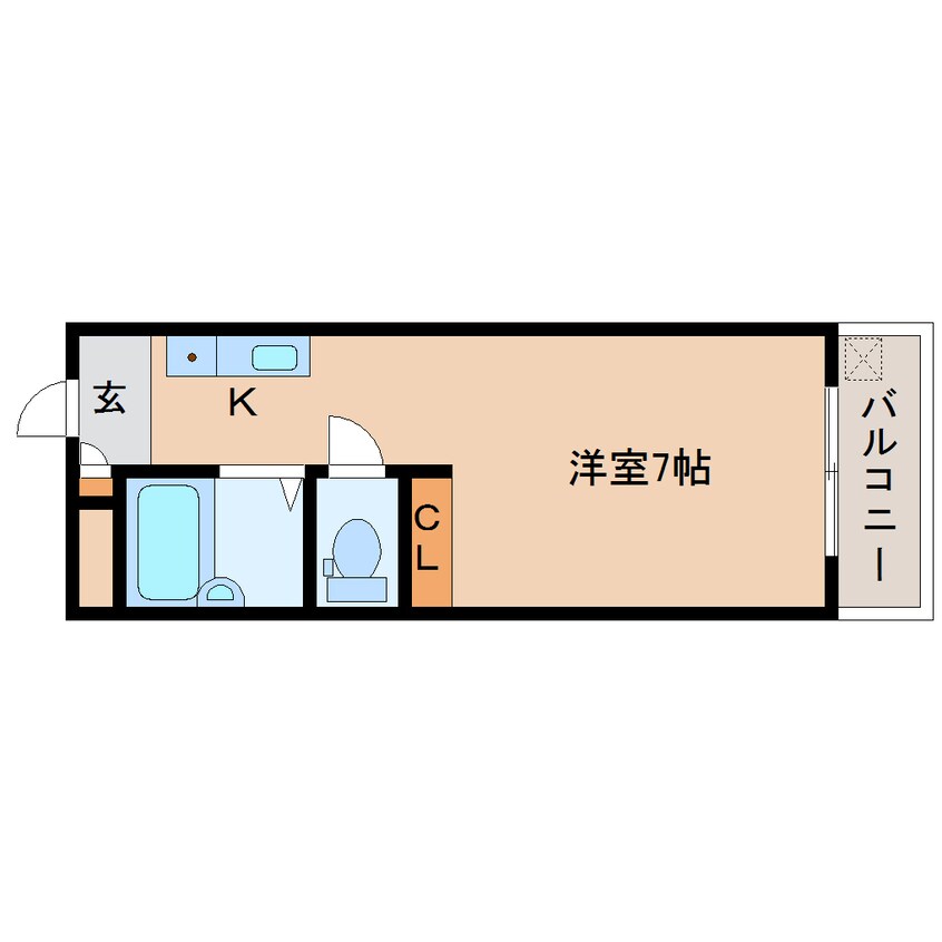間取図 近鉄難波線・奈良線/生駒駅 徒歩5分 2階 築36年