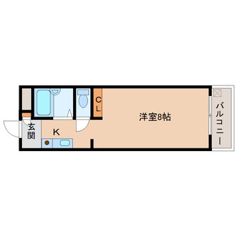 間取図 近鉄難波線・奈良線/生駒駅 徒歩5分 1階 築36年