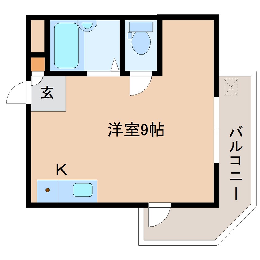 間取図 近鉄難波線・奈良線/生駒駅 徒歩5分 3階 築36年