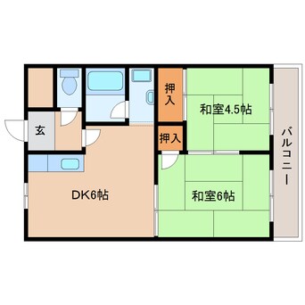 間取図 近鉄難波線・奈良線/東生駒駅 徒歩5分 3階 築36年