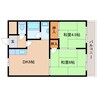 近鉄難波線・奈良線/東生駒駅 徒歩5分 3階 築37年 2DKの間取り