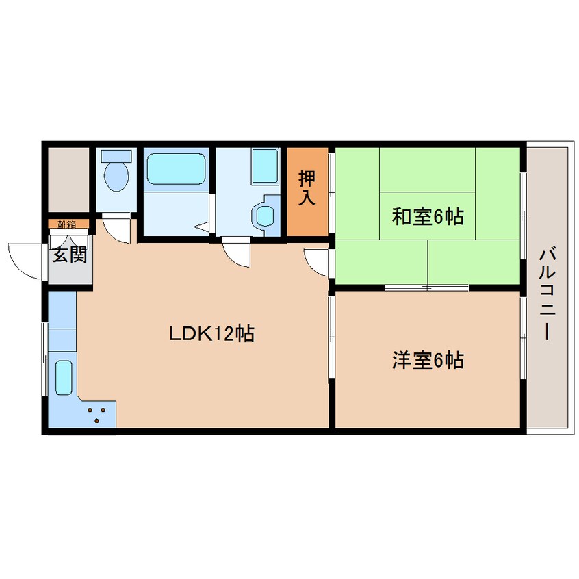 間取図 近鉄生駒線/南生駒駅 徒歩8分 3階 築32年