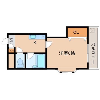 間取図 近鉄難波線・奈良線/生駒駅 徒歩5分 3階 築33年