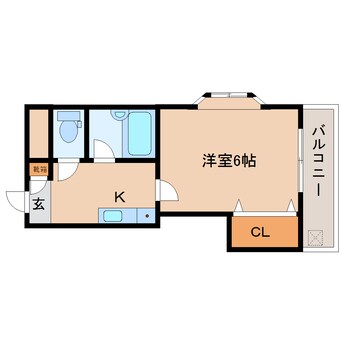 間取図 近鉄難波線・奈良線/生駒駅 徒歩5分 4階 築33年