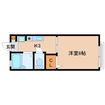 間取図 近鉄難波線・奈良線/東生駒駅 徒歩9分 2階 築26年